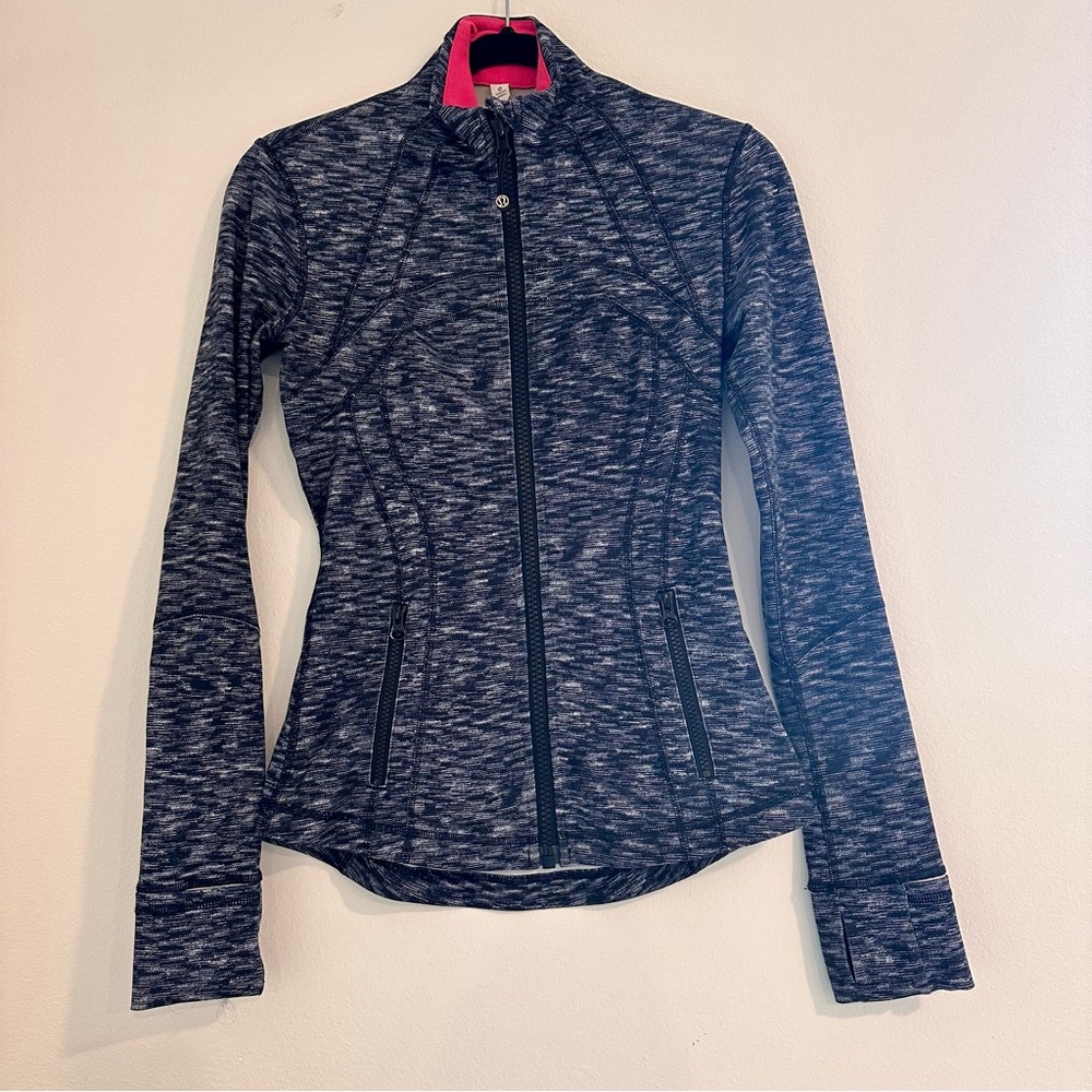 Rare Lululemon Define Jacket Heathered Dark Grey and Pink